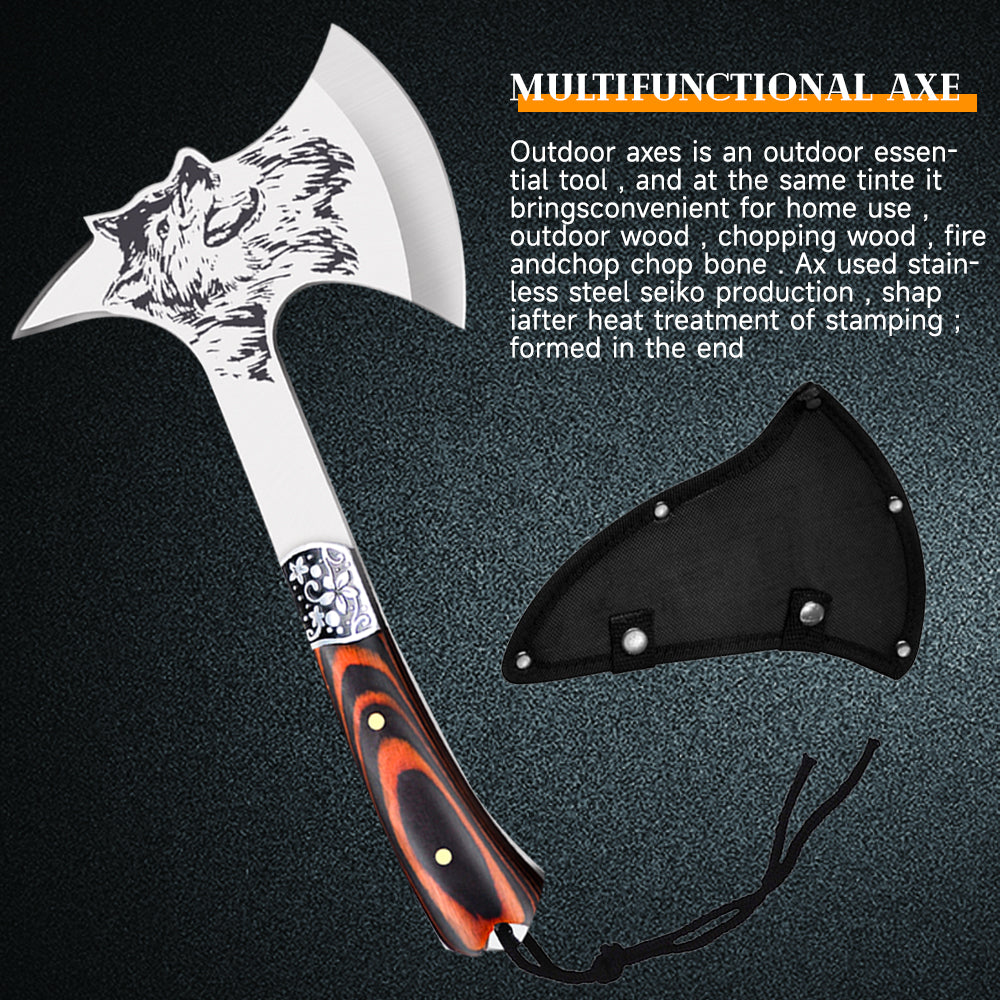 ZENG Camping Hatchet with Sheath, Survival Axe Multitool, Tomahawk Axe Tactical Military, Camping Axe for Camping Cycling Hiking