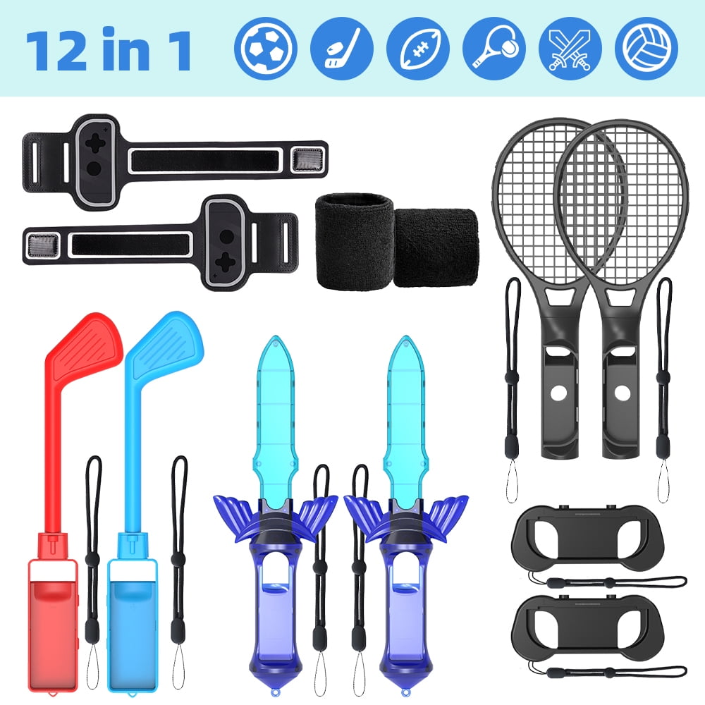 Feoflen 12 in 1 Switch Sports Accessories, Somatosensory Motion kit for Nintendo Switch Sports, Family Games Kit Compatible with Nintendo Switch OLED