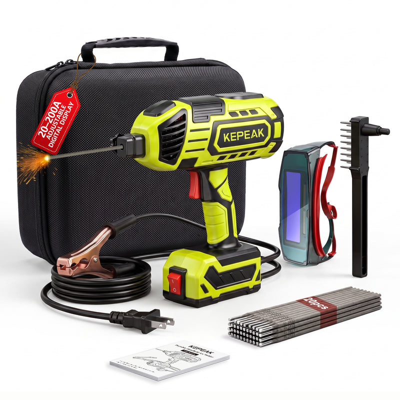 Handheld Welder, 20-200A Portable Welding Machine 110V, ARC Welder Gun with IGBT Inverter, Hot Start & Anti-Stick for for 3/32"-1/8" Rods, DIY Repair, Professional Use