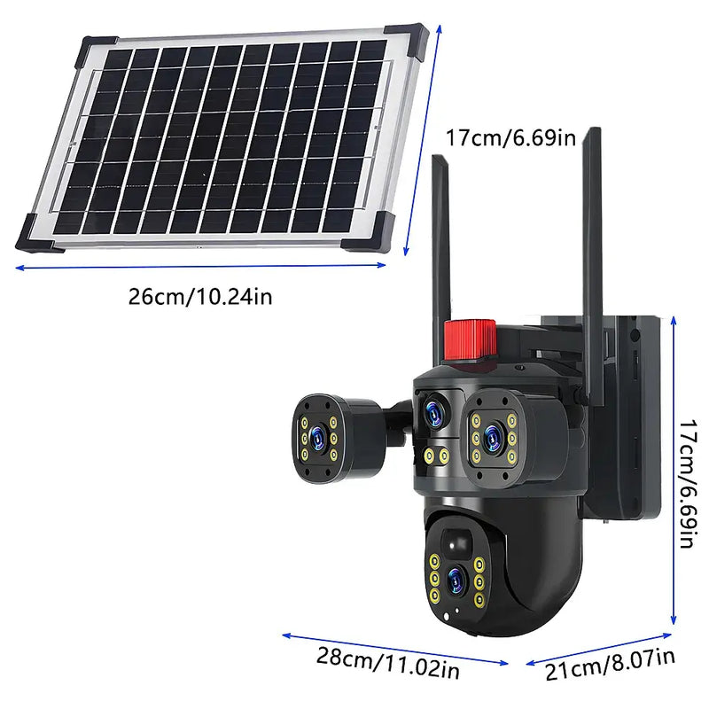 Kepeak Solar Security Camera Outdoor with Dual Lens, 6MP Ultra HD, 8000mAh Battery