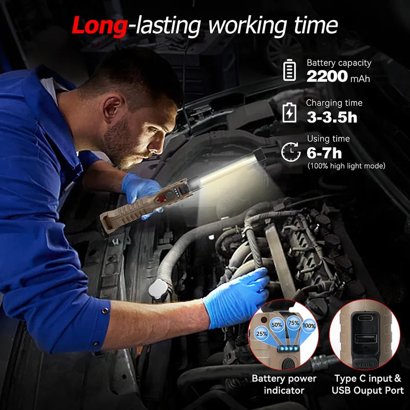 Kepeak Rechargeable Work Light 180° Swivel BBQ Camp Car Repair