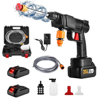 Cordless Power Pressure Washer,Kepeak 21V Cordless Power Washer with 3-in-1 Adjustable Nozzle, 2.4Ah Battery and 16.4FT Water Pipe, for Floor Cleaning, Washing Cars, Watering Flowers