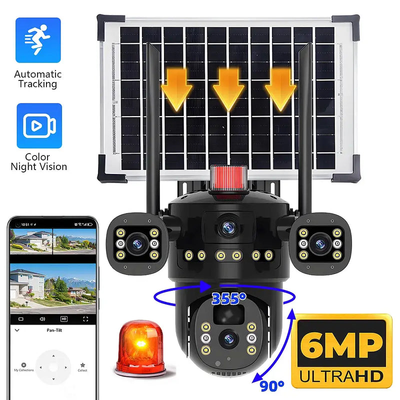 Kepeak Solar Security Camera Outdoor with Dual Lens, 6MP Ultra HD, 8000mAh Battery