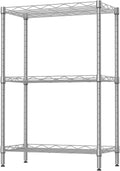 3 Tier Storage Shelf Wire Shelving Unit, Adjustable Metal Storage Rack for Kitchen Bathroom with Leveling Feet,Sliver
