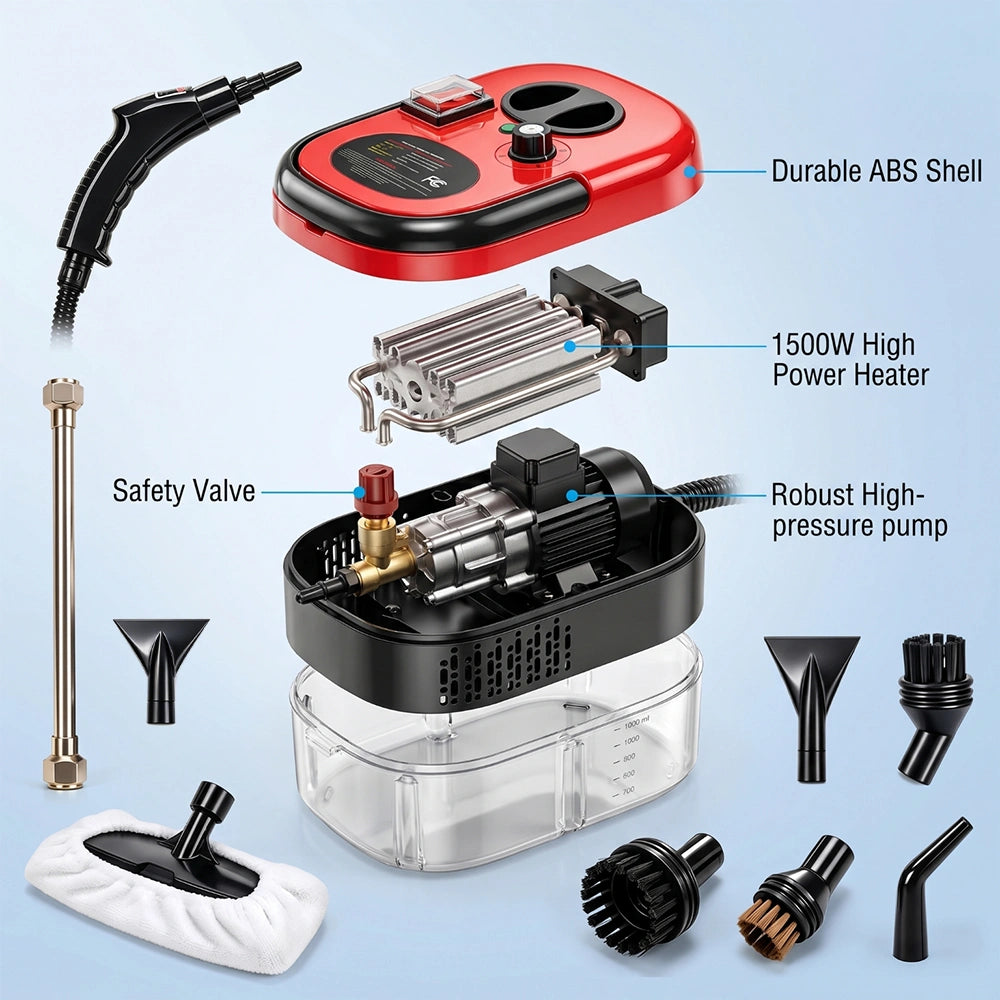 2500W Handheld Steam Cleaner, Kepeak High Pressure Portable Steamer