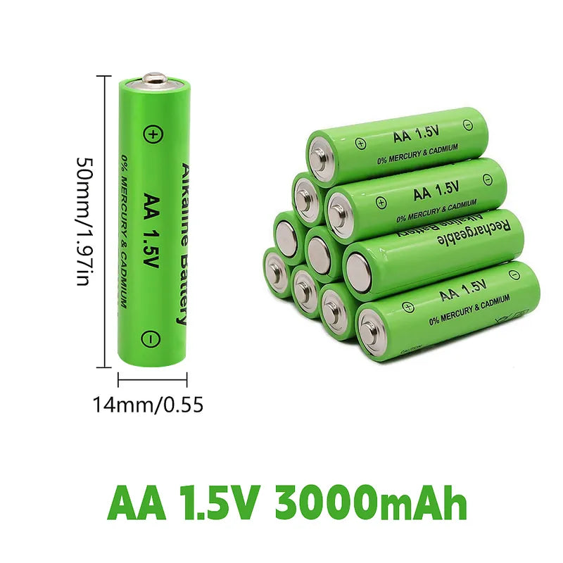 KEPEAK 16-Pack AA Li-ion Rechargeable Batteries 1.5V