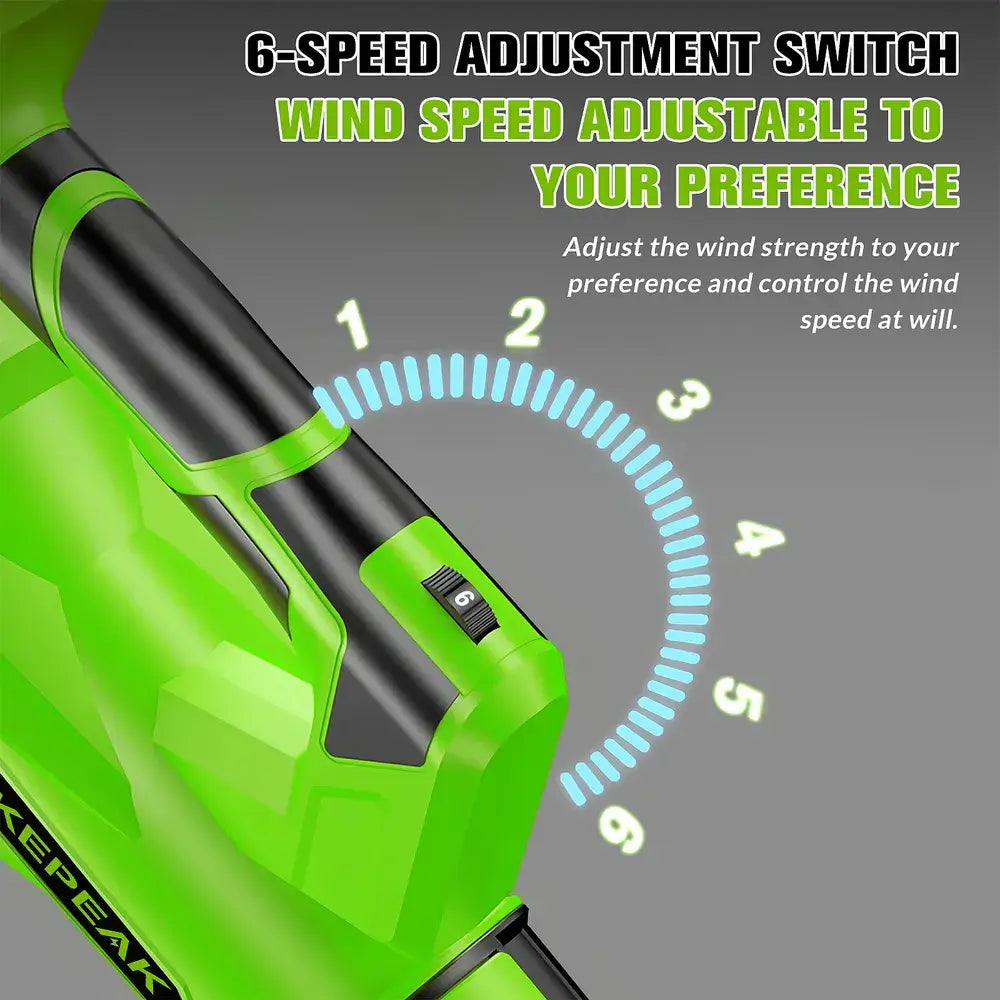Cordless Leaf Blower 21V, Kepeak 440W High-Speed Motor, Dual 1300mAh Rechargeable Batteries, Fast Cleaning