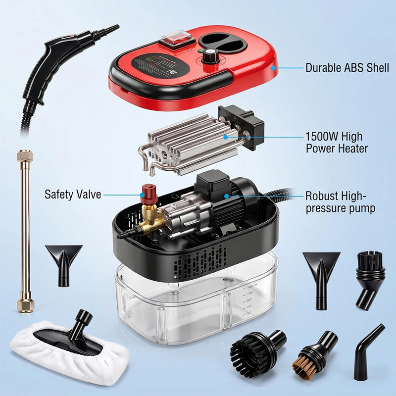 2500W Handheld Steam Cleaner, Kepeak High Pressure Portable Steamer