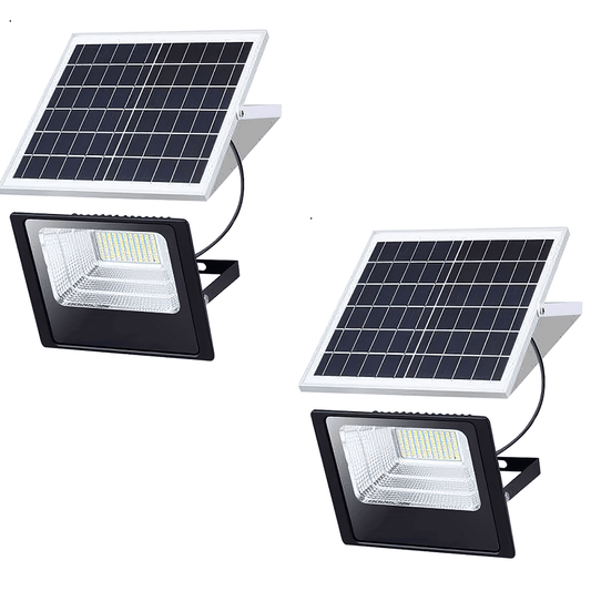 Kepeak 2 Pack 100W LED Solar Flood Lights Outdoor with Remote,Solar Security Street Light Waterproof for Fence,Garden