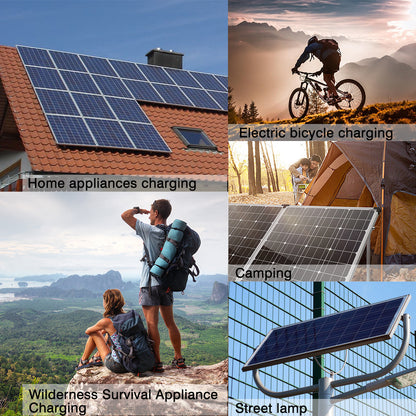 200 Watt Solar Panel Kit 12V, 100A Solar Charge Controller for Caravan Boat Home, Camping, Boat