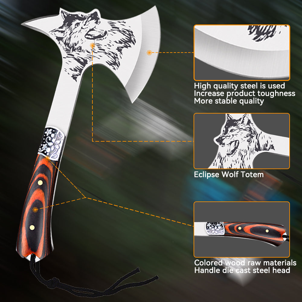 ZENG Camping Hatchet with Sheath, Survival Axe Multitool, Tomahawk Axe Tactical Military, Camping Axe for Camping Cycling Hiking