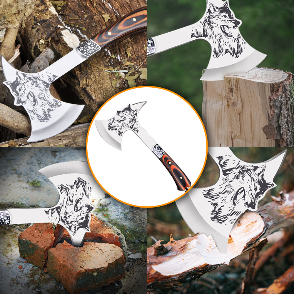 ZENG Camping Hatchet with Sheath, Survival Axe Multitool, Tomahawk Axe Tactical Military, Camping Axe for Camping Cycling Hiking