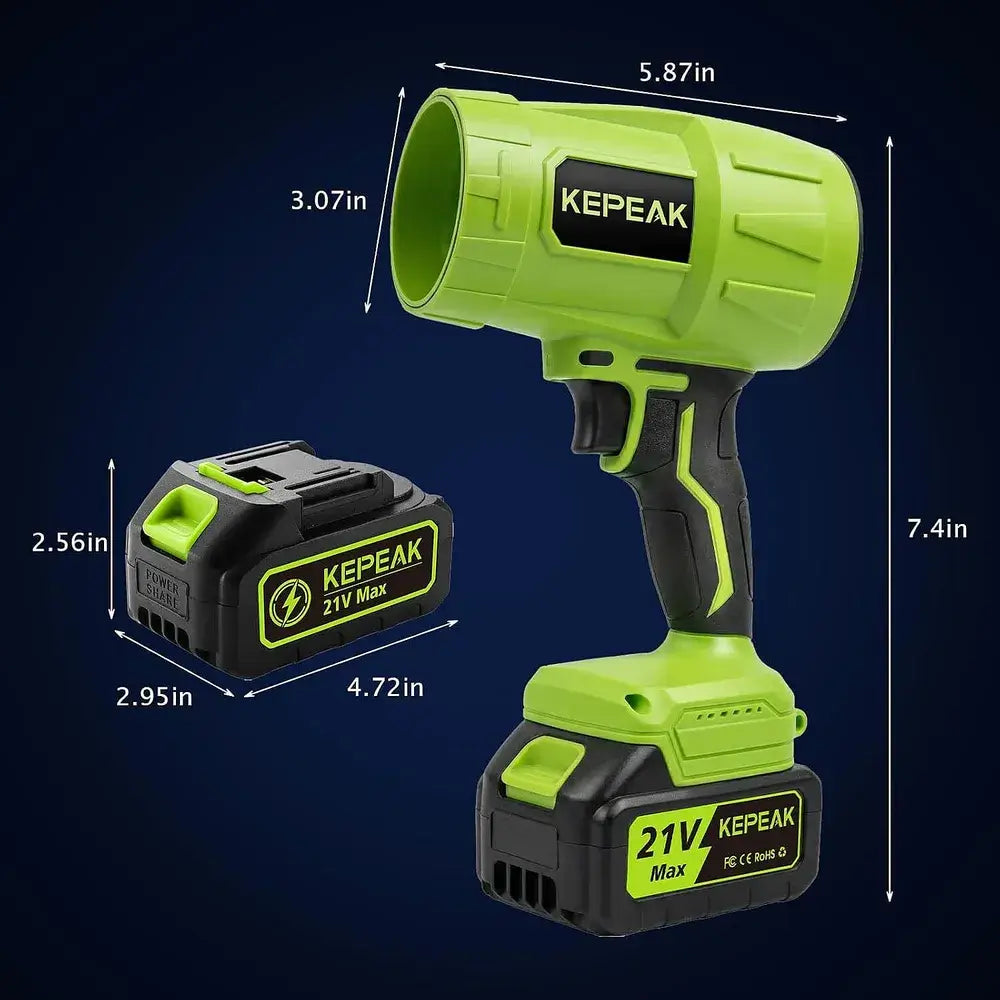 KEPEAK Cordless Leaf Blower, Handheld Leaf Blower with 2 X 4.0Ah Batteries and Fast Charger, Lightweight Blowers for Lawn Care, Patio, Yard, Deck Cleaning