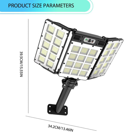 KEPEAK Solar Street Lights,6000mAh 800LED Motion Sensor Outdoor Lights with Remote Control, IP66 Waterproof Adjustable Flood Light Outdoor for Yard, Garden, Pathway
