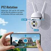 Outdoor Security Camera, 1080p Home WiFi IP Surveillance Camera, Two Way Motion Detection Night Vision CCTV Camera