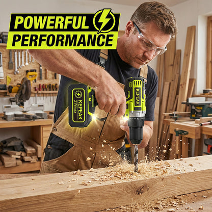 21V 2.6Ah Rechargeable Lithium-Ion Battery - Compatible with Kepeak Power Tools, 20-45 Mins Working Time, 2-3H Fast Charging, Triple Protection System