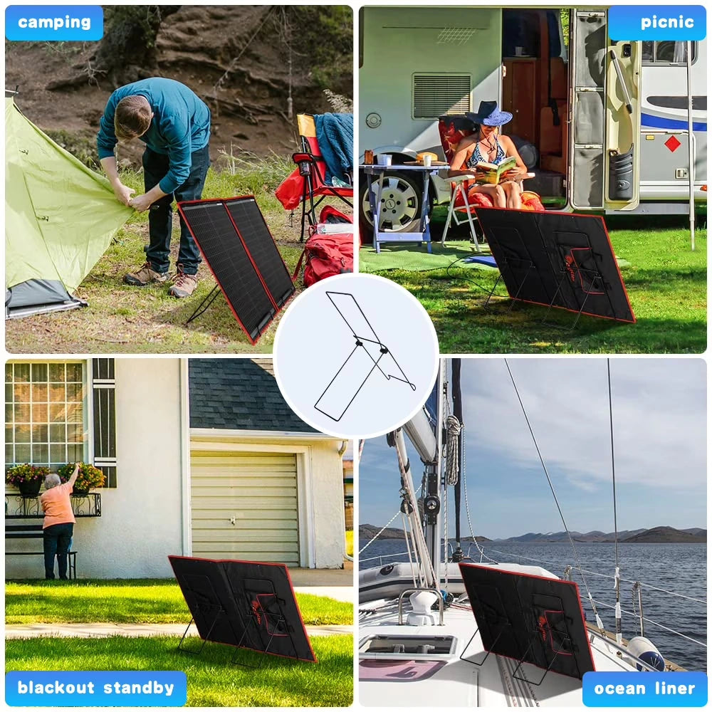 Kepeak Portable Solar Panel Stand Multi-Functional Solar Panel Brackets Tool-Free Installation for Foldable or Flexible Solar Panels