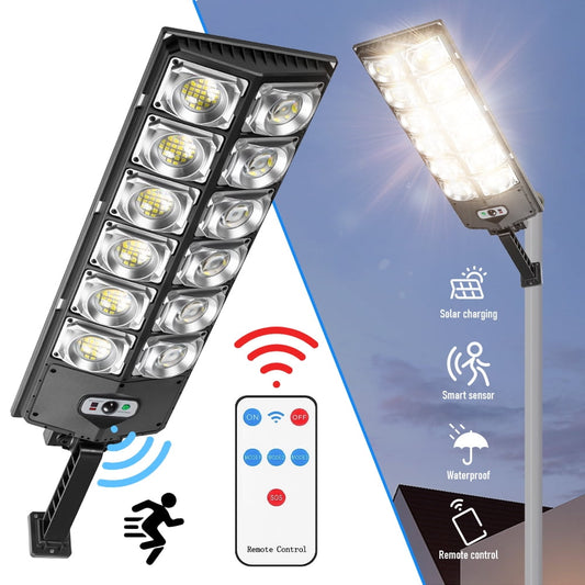 Solar Street Lights Outdoor Waterproof,Kepeak 6500K 10000LM 504 LEDs Solar Parking Lot Lights Dusk to Dawn, LED Wide Angle Lamp with Motion Sensor and Remote Control,1Pack