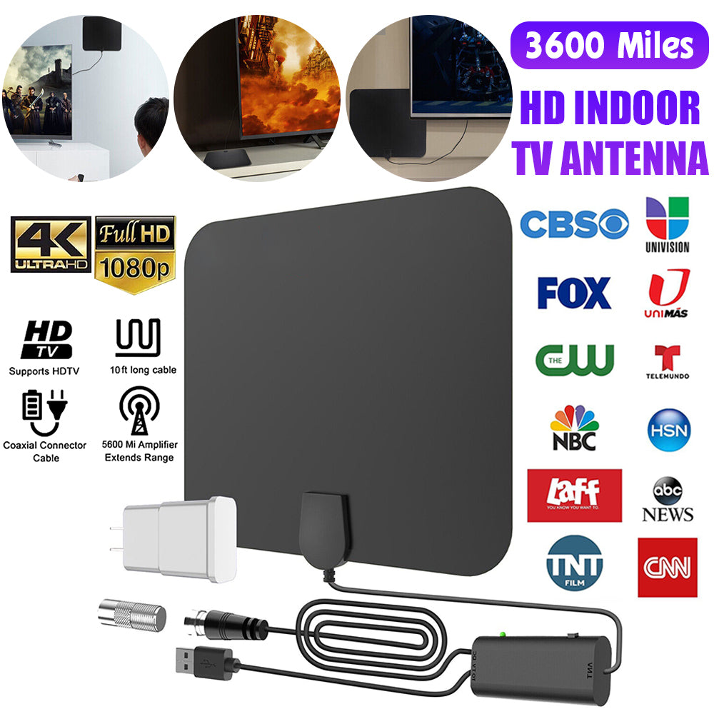 KEPEAK TV Antenna Newest 1080p HDTV Indoor Digital Amplified Up 3600 Miles, Black