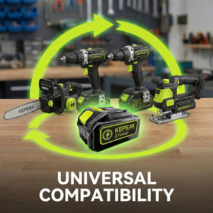 21V 2.6Ah Rechargeable Lithium-Ion Battery - Compatible with Kepeak Power Tools, 20-45 Mins Working Time, 2-3H Fast Charging, Triple Protection System
