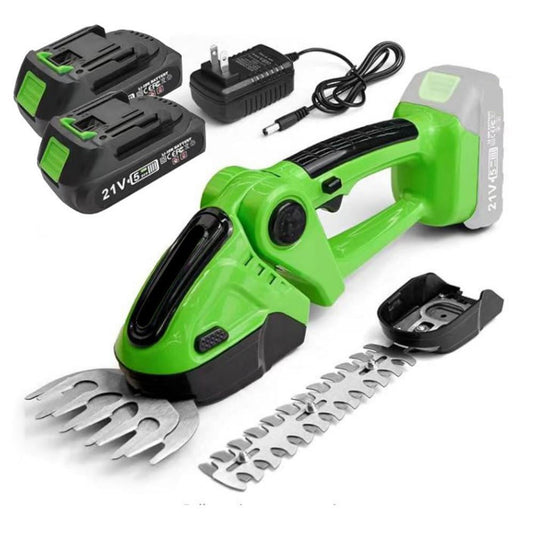 21V Cordless Hedge Trimmer ¨C 2-in-1 Grass Shears, 6.0Ah Dual Batteries, Lightweight & Powerful