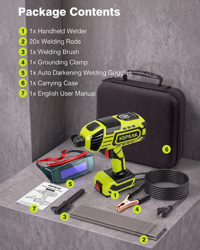 Handheld Welder, 20-200A Portable Welding Machine 110V, ARC Welder Gun with IGBT Inverter, Hot Start & Anti-Stick for for 3/32"-1/8" Rods, DIY Repair, Professional Use