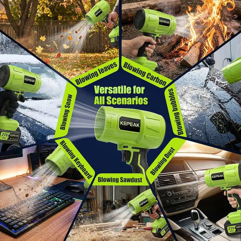 KEPEAK Cordless Leaf Blower, Handheld Leaf Blower with 2 X 4.0Ah Batteries and Fast Charger, Lightweight Blowers for Lawn Care, Patio, Yard, Deck Cleaning