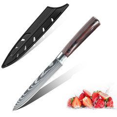 5" Kitchen Knife Japanese Damascus Stainless Steel Pattern Chef Utility Knife, Utility Knife