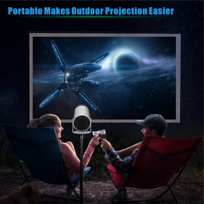 Mini Projector, Projector with WiFi and Bluetooth Portable Full HD Support, Auto Keystone Correction Wall Movie Rotatable Projector for Bedroom Outdoor Phone/HDMI/USB/Laptop