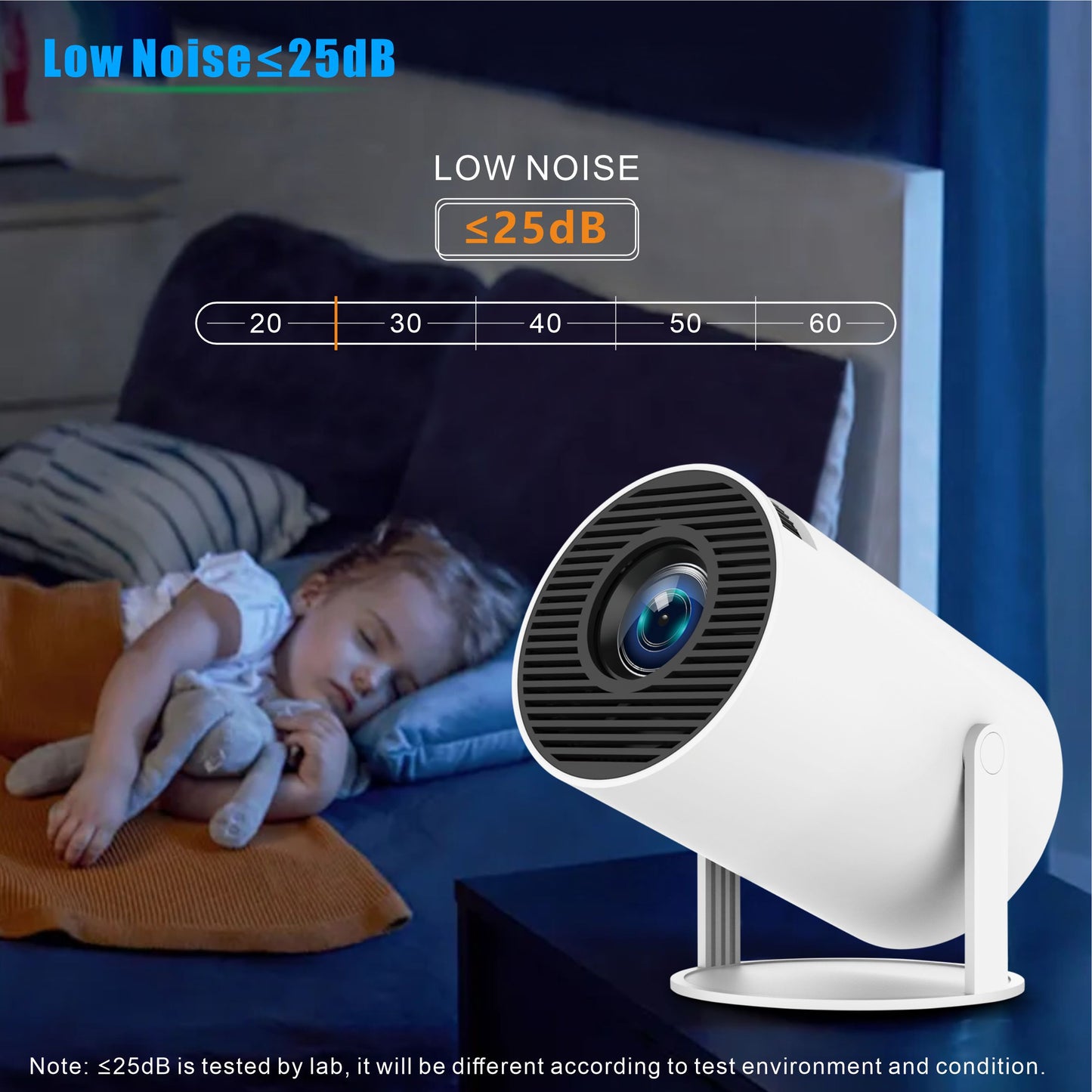 Mini Projector, Projector with WiFi and Bluetooth Portable Full HD Support, Auto Keystone Correction Wall Movie Rotatable Projector for Bedroom Outdoor Phone/HDMI/USB/Laptop