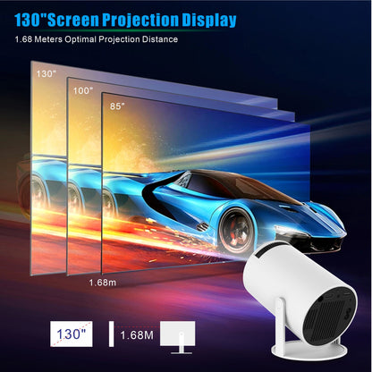 Mini Projector, Projector with WiFi and Bluetooth Portable Full HD Support, Auto Keystone Correction Wall Movie Rotatable Projector for Bedroom Outdoor Phone/HDMI/USB/Laptop