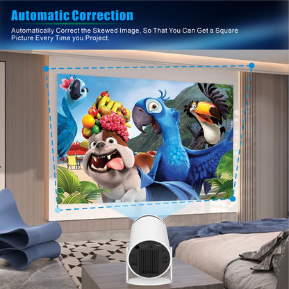 Mini Projector, Projector with WiFi and Bluetooth Portable Full HD Support, Auto Keystone Correction Wall Movie Rotatable Projector for Bedroom Outdoor Phone/HDMI/USB/Laptop