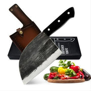 Japan Knives, Serbian Chef Knife Japanese Meat Cleaver Knife for Meat Cutting with Sheath Kitchen Knives for Home, Outdoor Cooking, Camping
