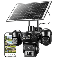KEPEAK Triple Lens AOV Solar Security Camera, Wireless Outdoor 360° PTZ WiFi Camera, 24/7 Recording