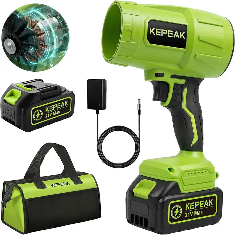 KEPEAK Cordless Leaf Blower, Handheld Leaf Blower with 2 X 4.0Ah Batteries and Fast Charger, Lightweight Blowers for Lawn Care, Patio, Yard, Deck Cleaning