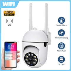 Security Camera Wireless WiFi, Home Surveillance Cameras Outdoor 360° View, 2-Way Audio Night Vision