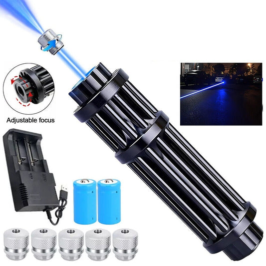 Kepeak High Power Blue Adjustable Beam Laser Pointer Visible Beam 5MW Burn Dot Light