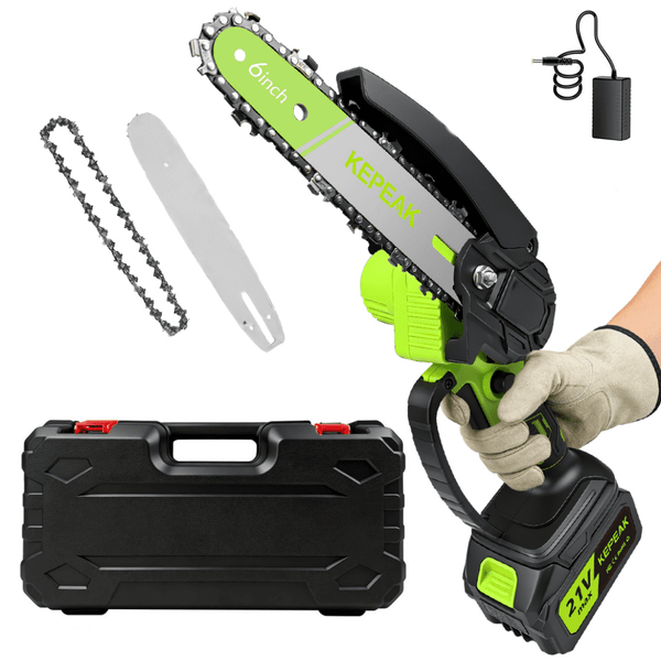 6-Inch Cordless Mini Chainsaw, Kepeak900W Electric Chainsaw with  1Pack 4.0Ah Battery for Wood Cutting Tree Trimming