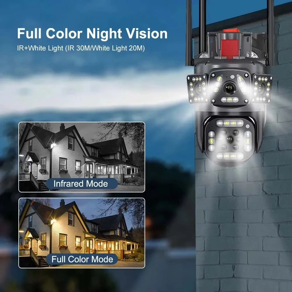 Kepeak Outdoor WiFi Security Camera with 3×3MP Lenses, 360° Panoramic View, Color Night Vision, Smart Motion Detection, 2-Way Talk, Waterproof Surveillance Camera for Home