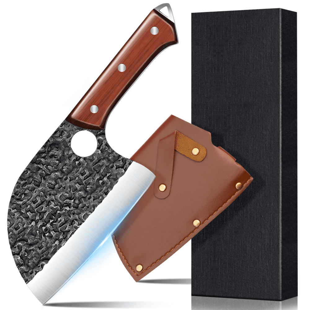 Kitchen Butcher Knife Stainless Steel - Kepeak 7 Inch Multi Purpose Best for Home Kitchen and Restaurants Chef Knife Heavy Duty Chopper Meat Cleaver