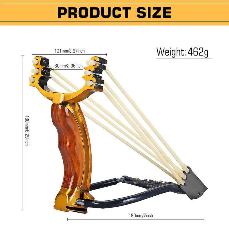Adult Slingshot with Band, Flashlight & Balls for Hunting
