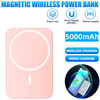 Wireless Portable Charger,Kepeak 5000mAh Magnetic Power Bank,Magnetic Power Bank Wireless Charger,Safe Battery Pack for iPhone 13/12/Pro/Pro Max,Pink