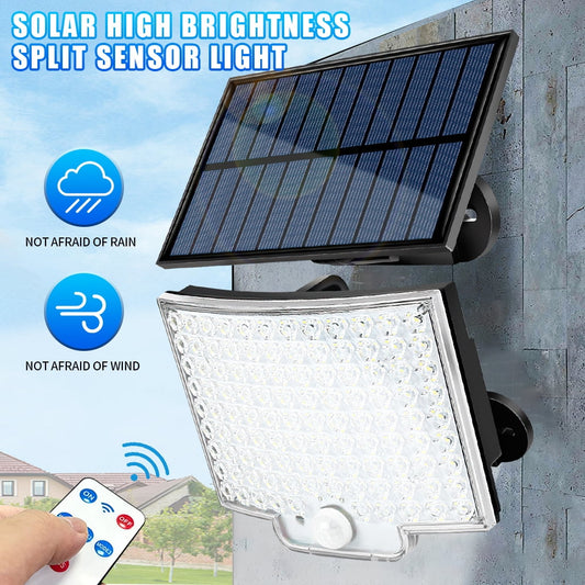 2PACK Solar Lights Outdoor,106LED 5000LM Motion Sensor Security Lights with Remote Control,1800mAh Waterproof Flood Wall Lights for Outside Garden Patio Yard Garage
