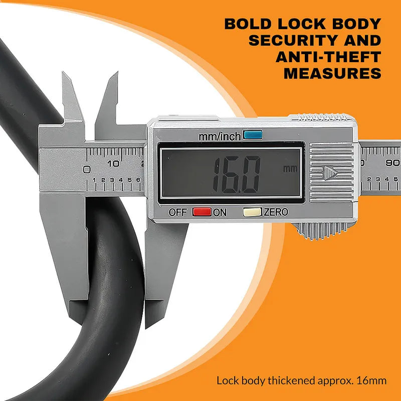 Heavy Duty Bike U Lock 16mm Anti Theft Steel Cable Bracket