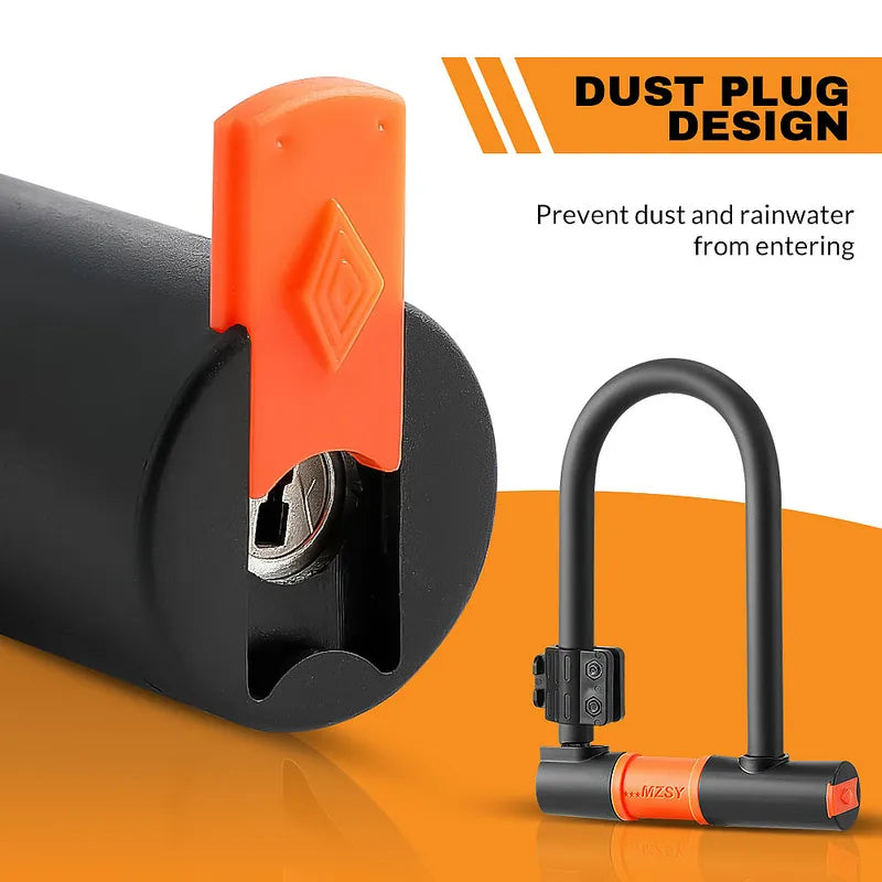 Heavy Duty Bike U Lock 16mm Anti Theft Steel Cable Bracket