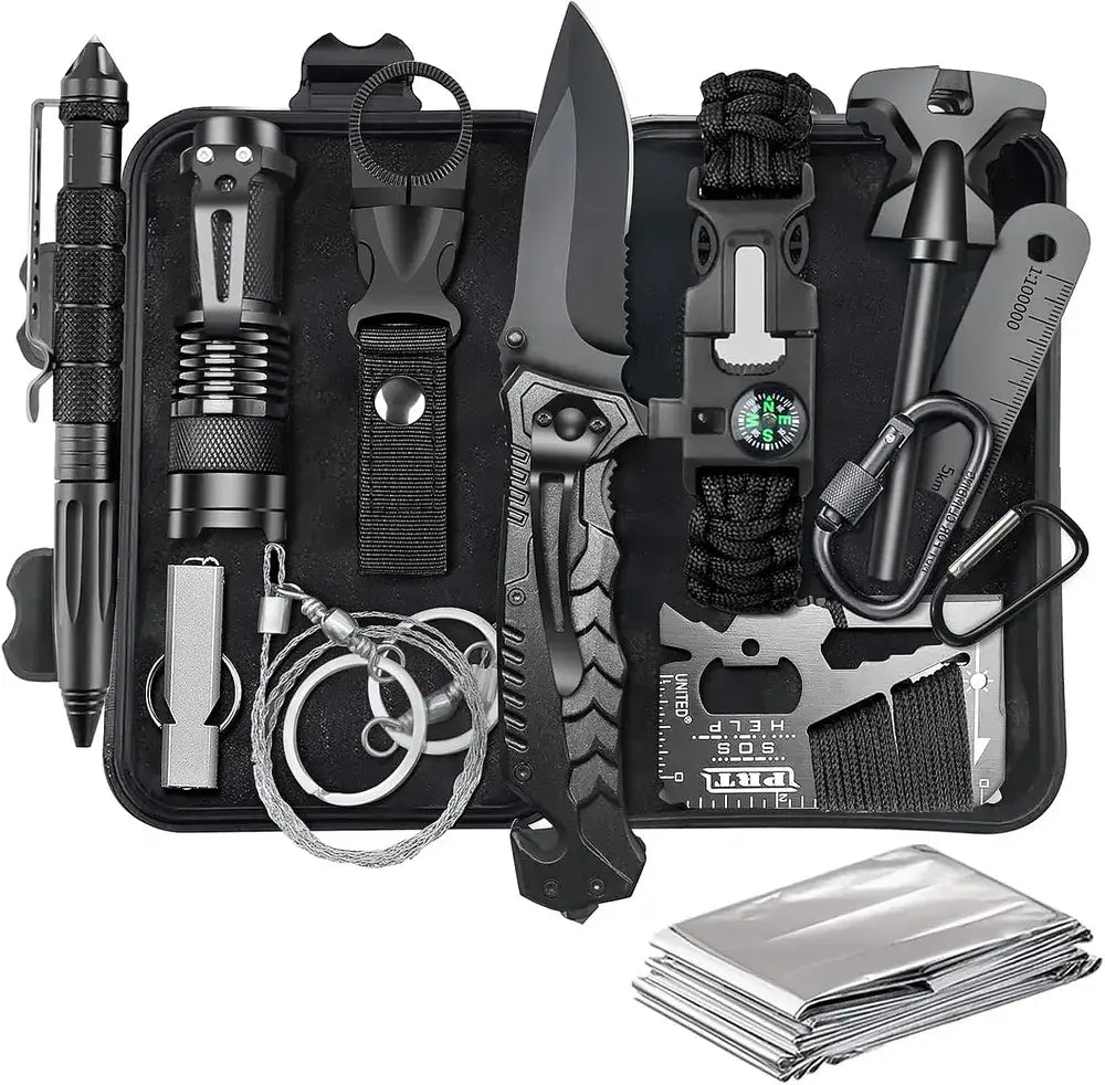 KEPEAK Gifts for Men Dad Husband Him, Survival Kits, Survival Gear and Equipment for Camping, Emergency, Hiking, Outdoor, Wilderness and Disaster Preparedness