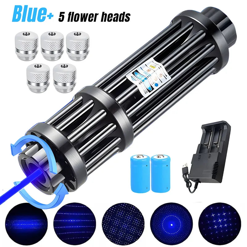 Kepeak High Power Blue Adjustable Beam Laser Pointer Visible Beam 5MW Burn Dot Light