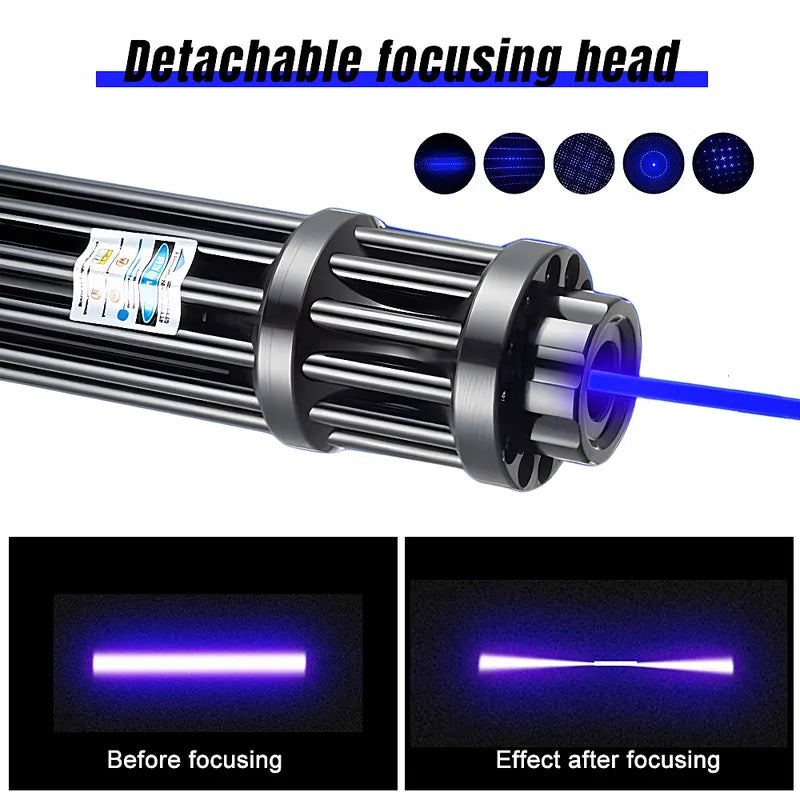 Kepeak High Power Blue Adjustable Beam Laser Pointer Visible Beam 5MW Burn Dot Light