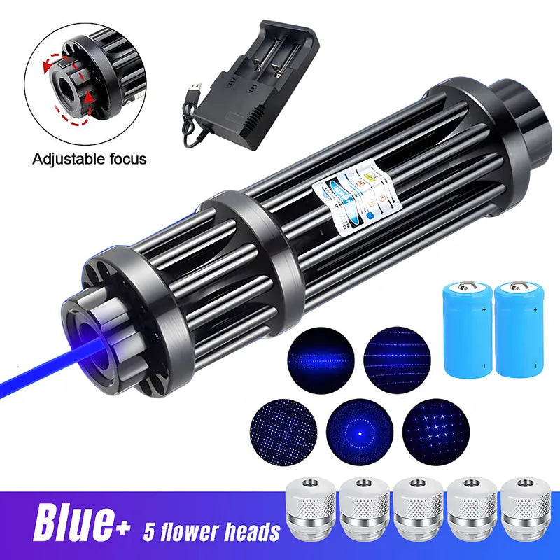 Kepeak High Power Blue Adjustable Beam Laser Pointer Visible Beam 5MW Burn Dot Light