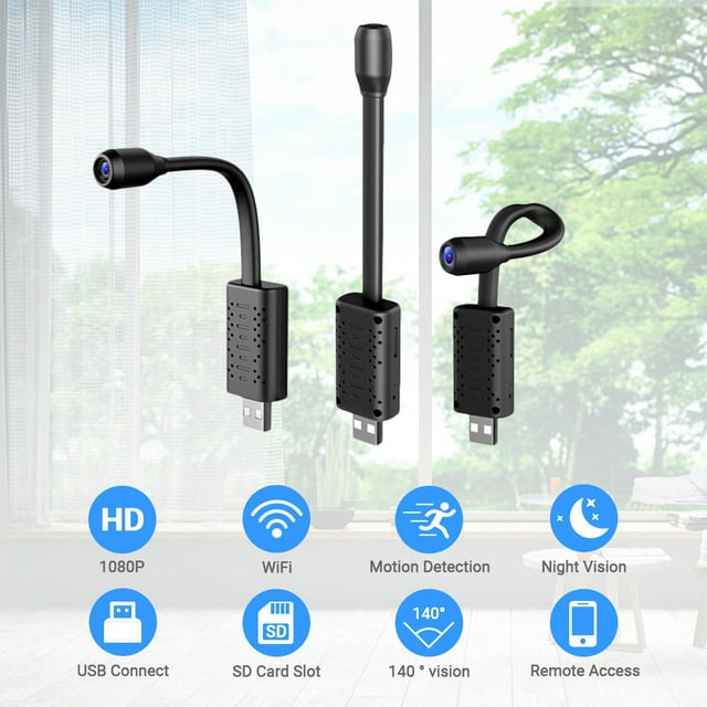 USB Plug Mini WiFi Wireless Camera - Kepeak Security Cameras Small 1080p HD Nanny Cam